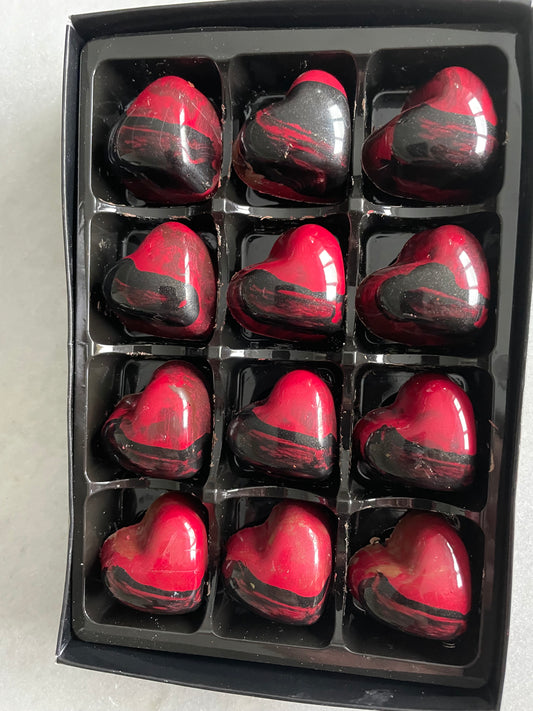 ***Limited Edition Dark Chocolate Salted Caramel Hearts - 12